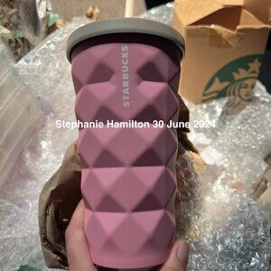 Starbucks Pink & Tan Cup with Straw